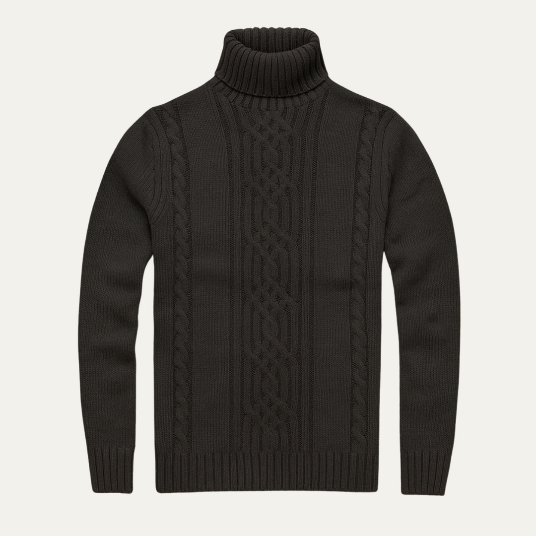 Mens Merino Wool Knitted Turtleneck Jumper