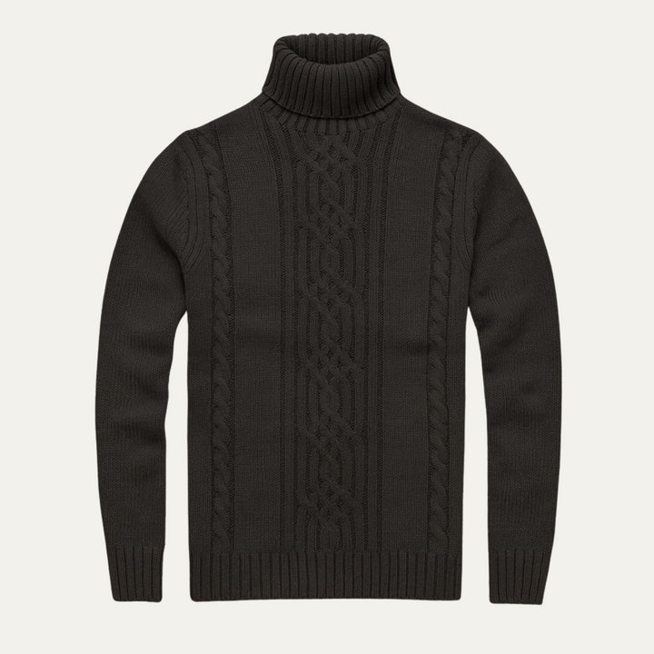Mens Merino Wool Knitted Turtleneck Jumper