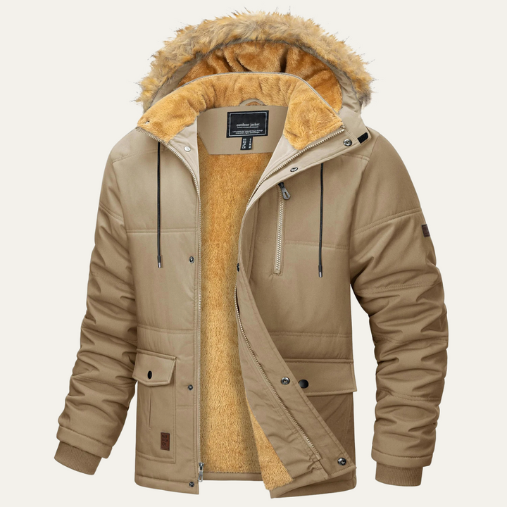 Mens Winter Parka Jacket with Detachable Hood Insulated