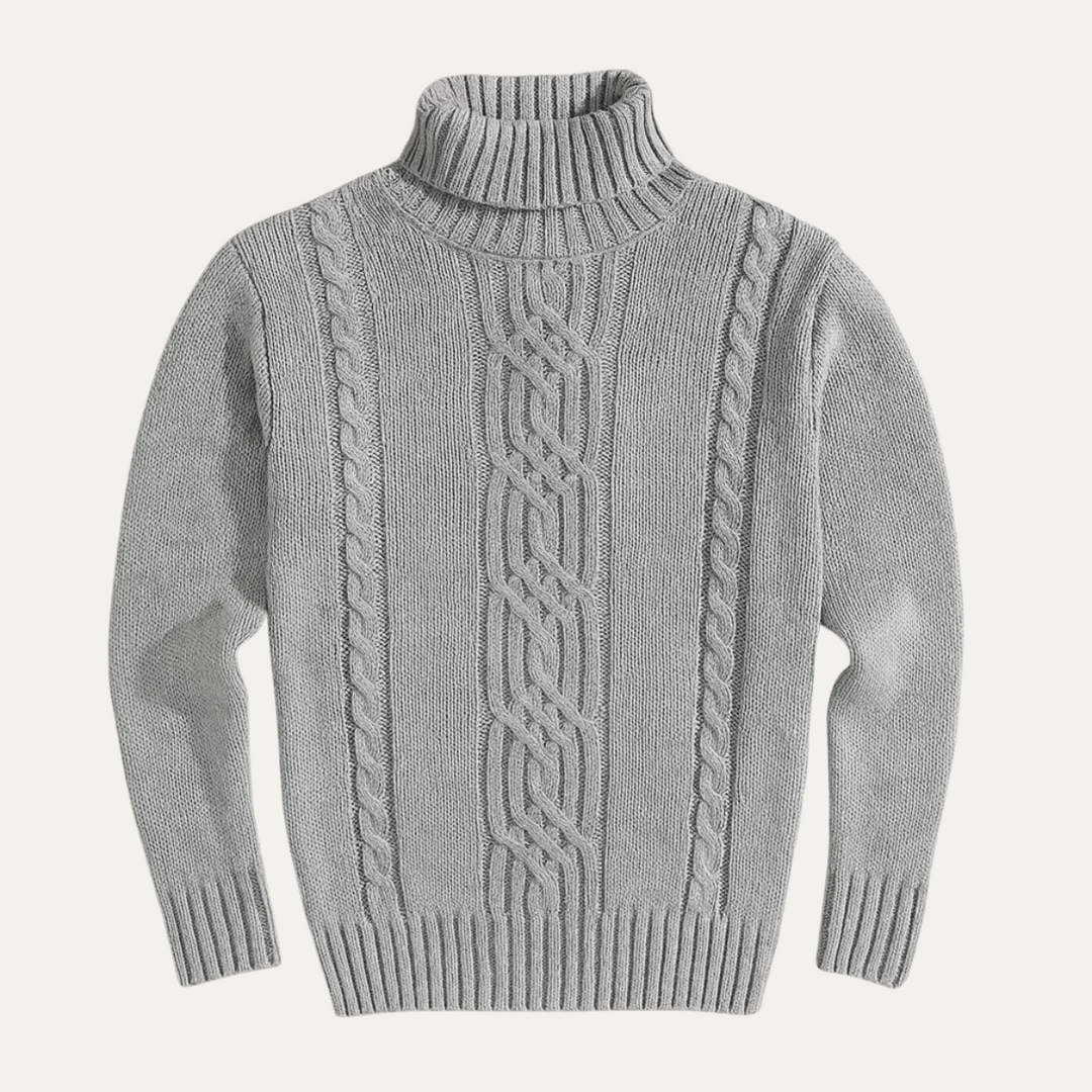 Mens Merino Wool Knitted Turtleneck Jumper