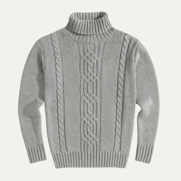 Mens Merino Wool Knitted Turtleneck Jumper