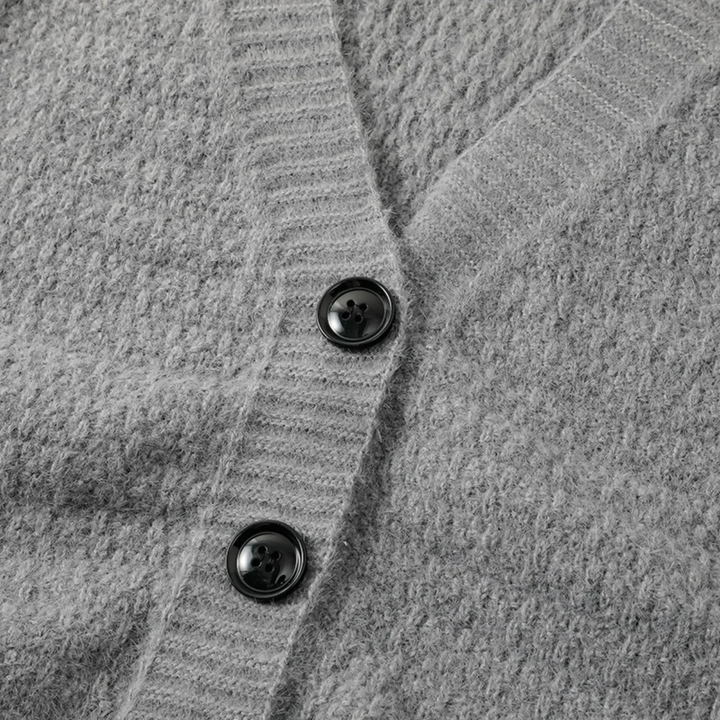 Mens Knit Cardigan Button-Up Casual Loose Fit V-Neck