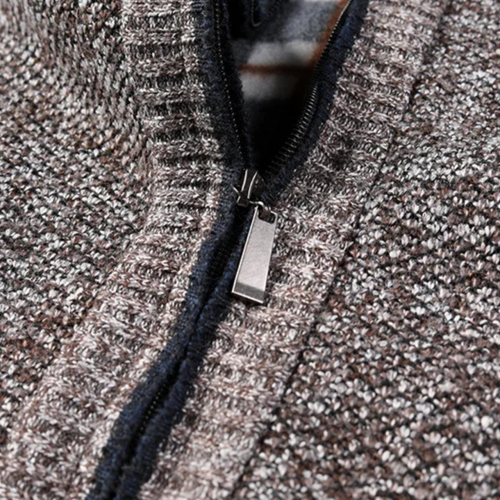 Mens Knit Cardigan Jacket Textured Full Zip