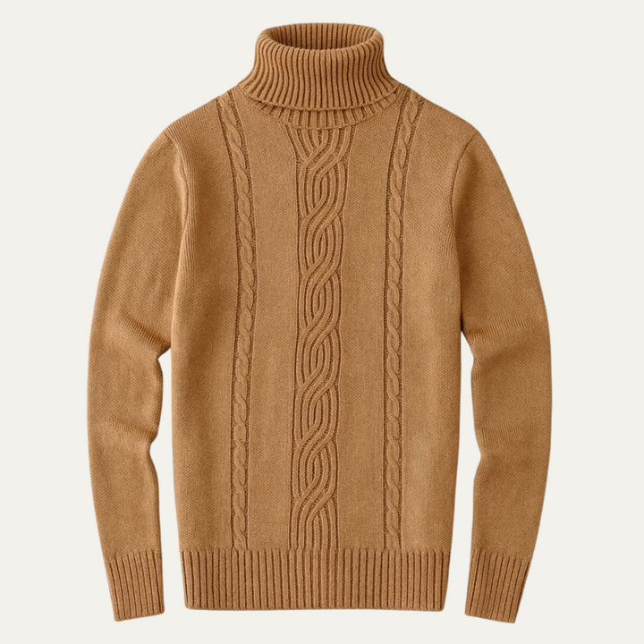 Mens Merino Wool Knitted Turtleneck Jumper - BritishMode