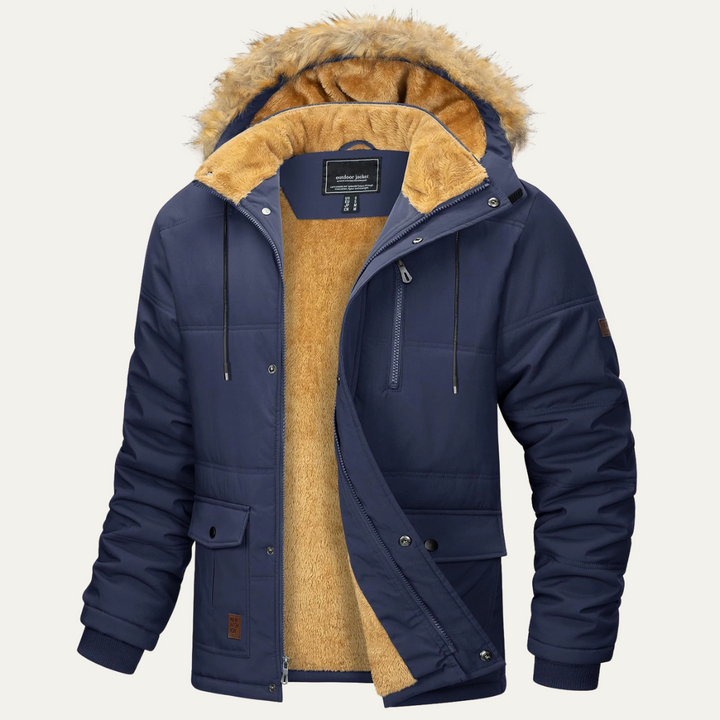 Mens Winter Parka Jacket with Detachable Hood Insulated