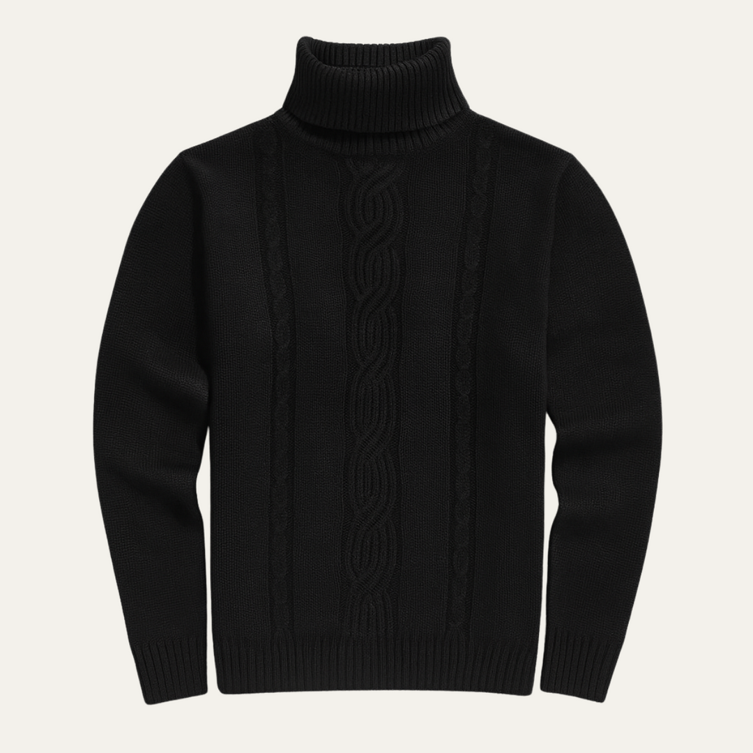 Mens Merino Wool Knitted Turtleneck Jumper