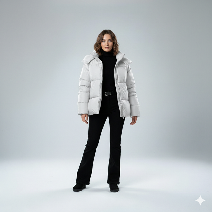 Womens Quilted Padded Jacket Oversized Hooded Winter Coat