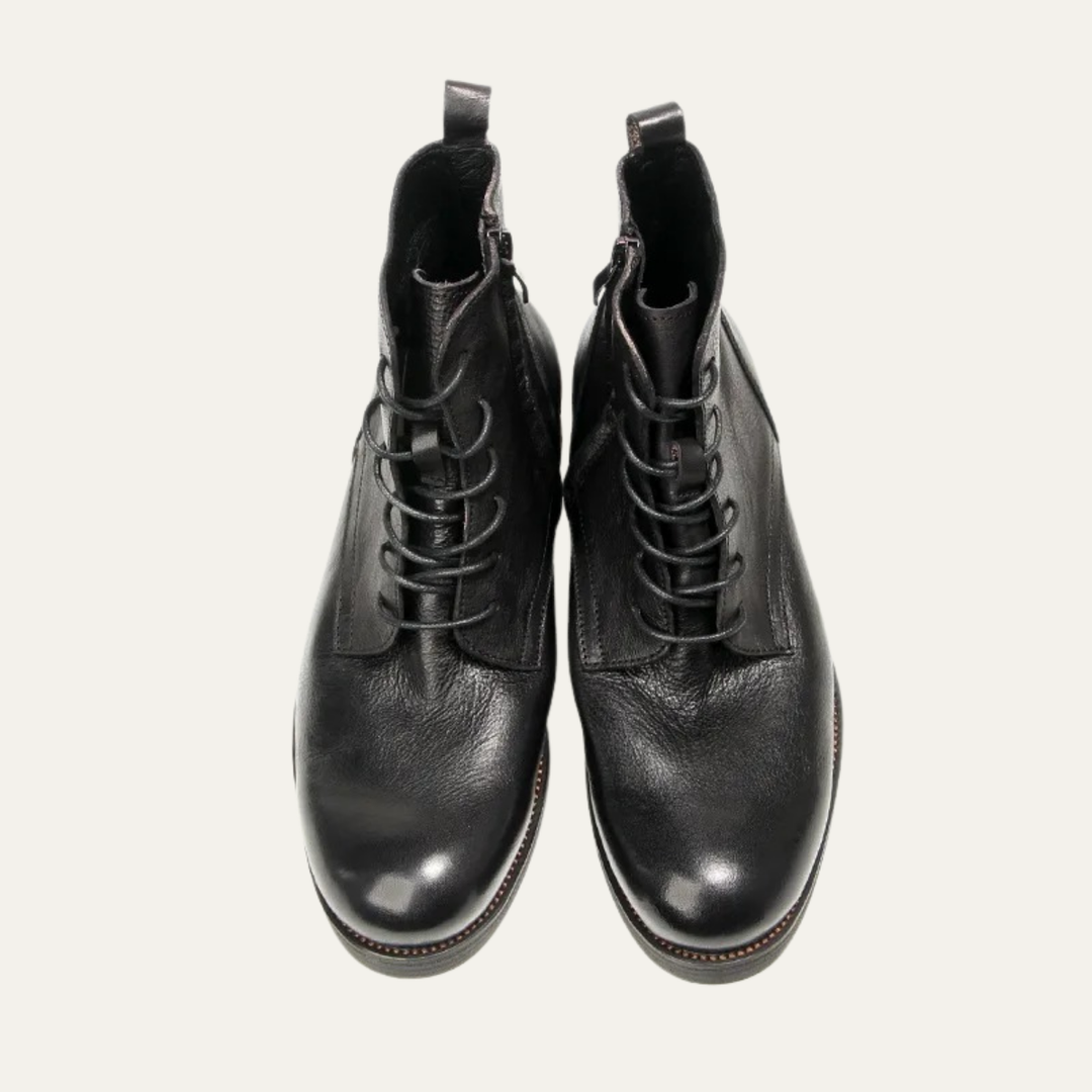 Mens Leather Casual Lace-Up Boots Retro Style