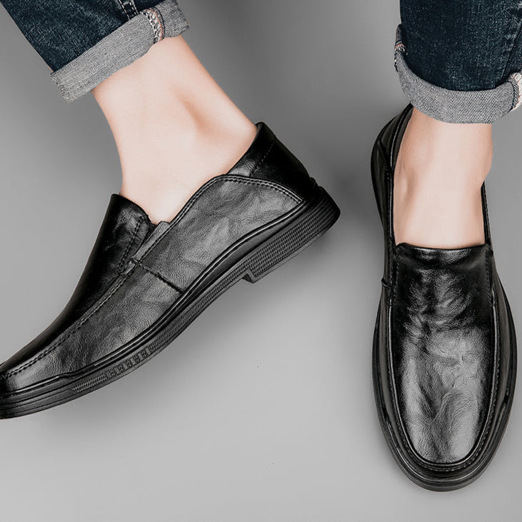 Mens Loafers Genuine Leather Slip-On