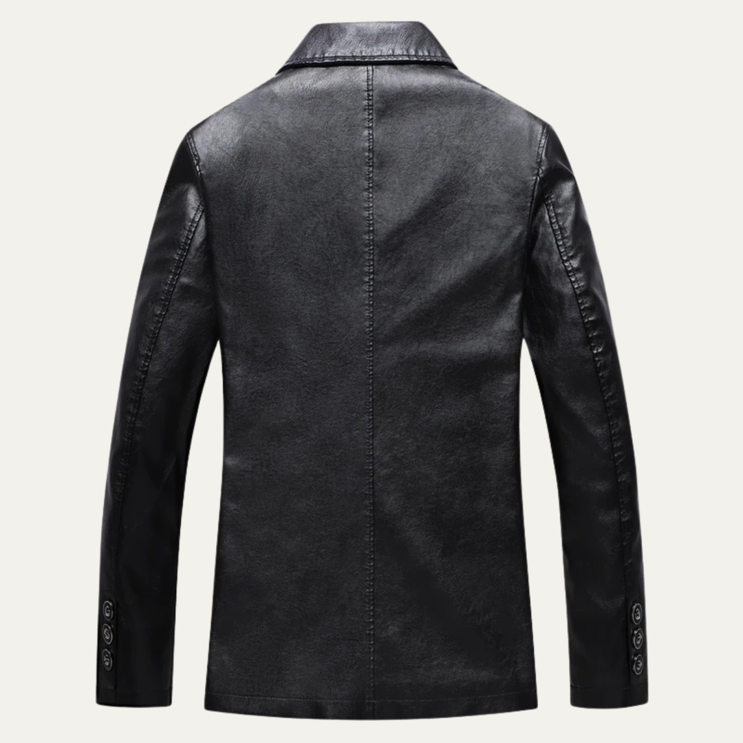 Mens Faux Leather Jacket Smart Casual Fit