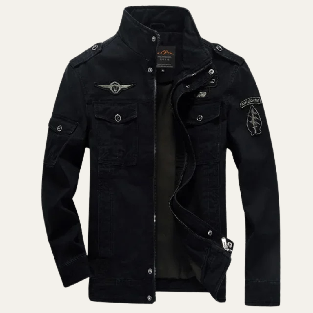 Mens Military Jacket Stand Collar Pockets