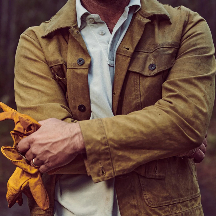 Mens Canvas Jacket Retro Ranch Style