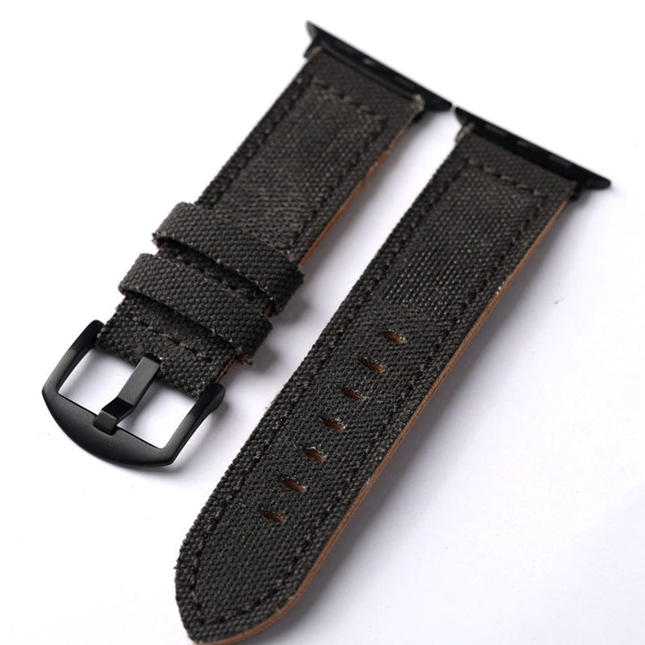 Unisex Watch Band Leather and Canvas Durable