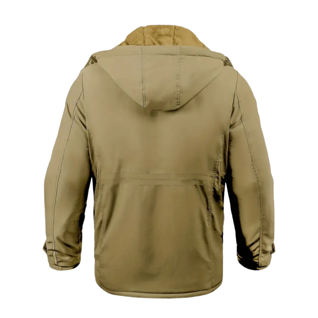 Mens Winter Jacket Plush Lined Hooded Regular Fit