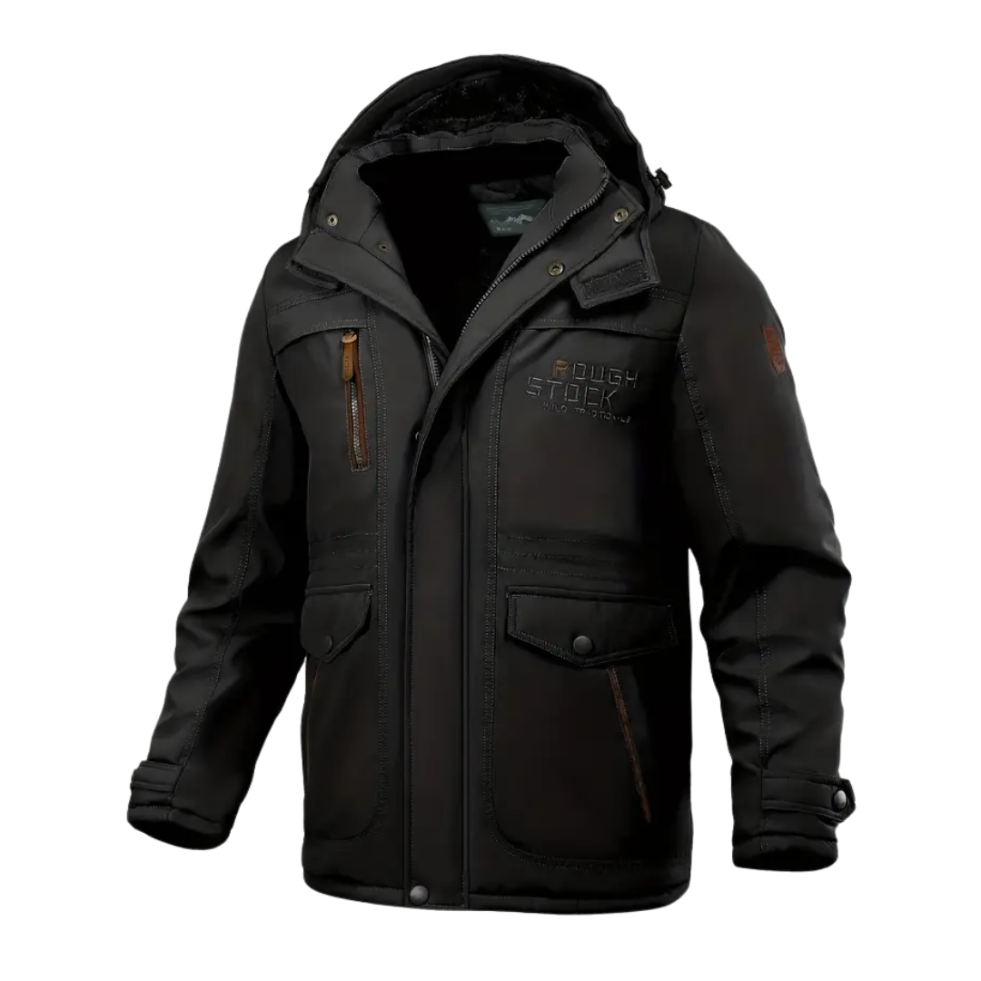 Mens Winter Jacket Plush Lined Hooded Regular Fit