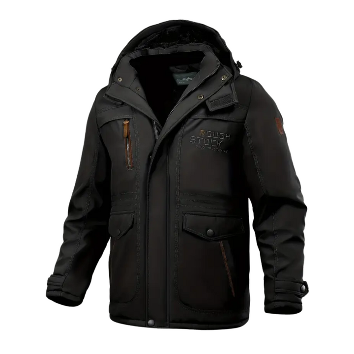 Mens Winter Jacket Plush Lined Hooded Regular Fit