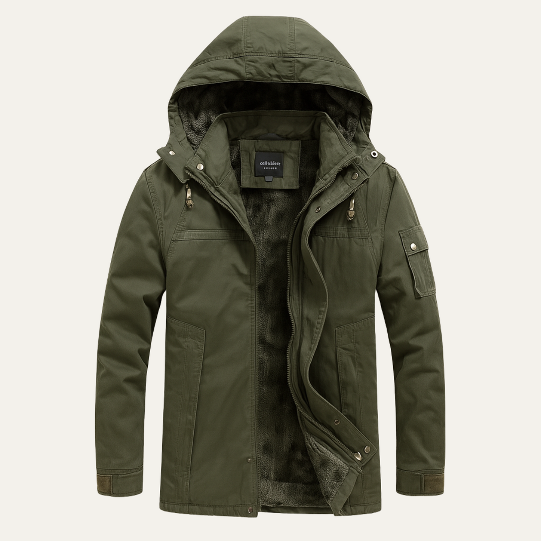 Mens Modern Parka Jacket with Hood Winter Outerwear