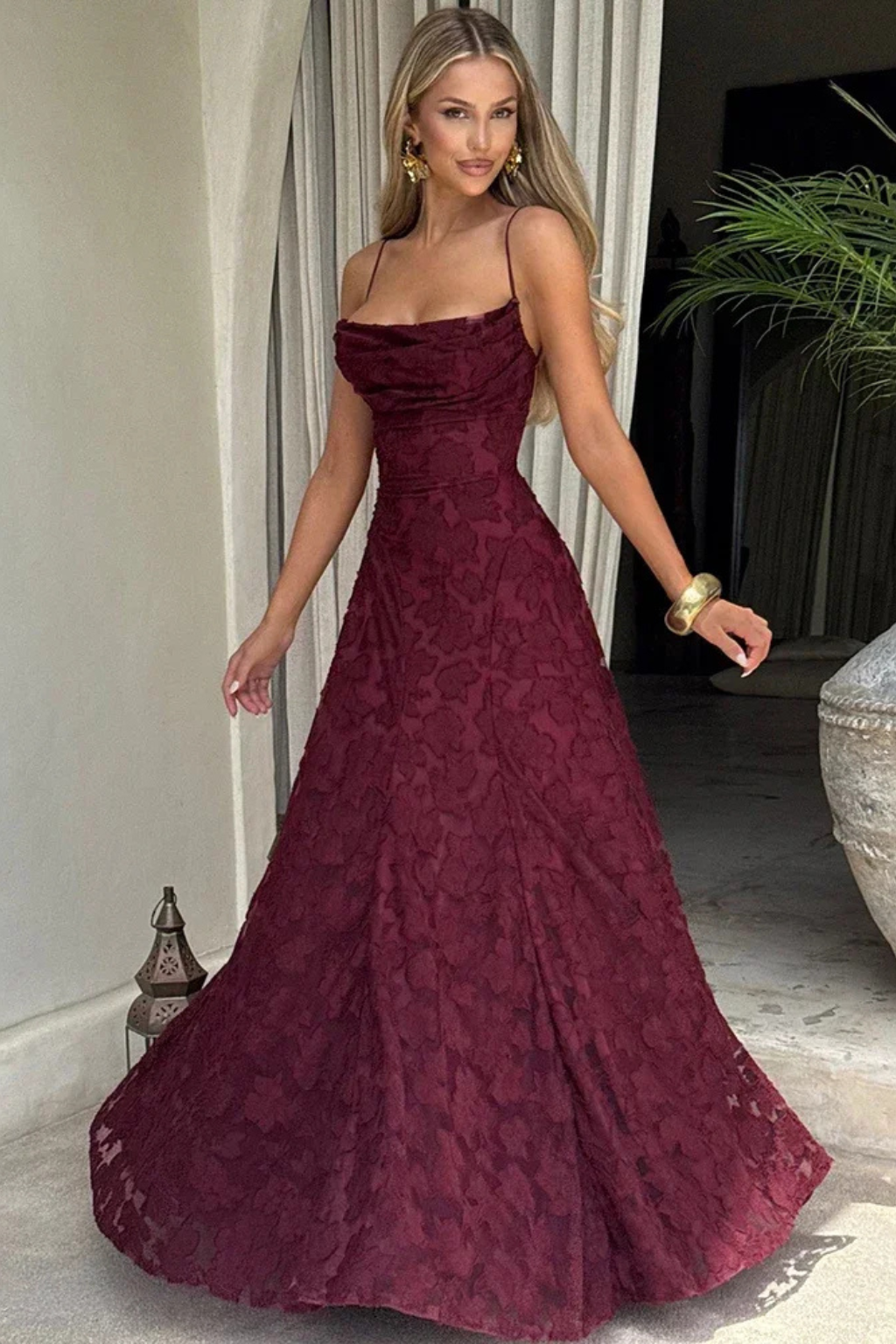 Womens Maxi Dress Floral Pattern Lightweight Flowing