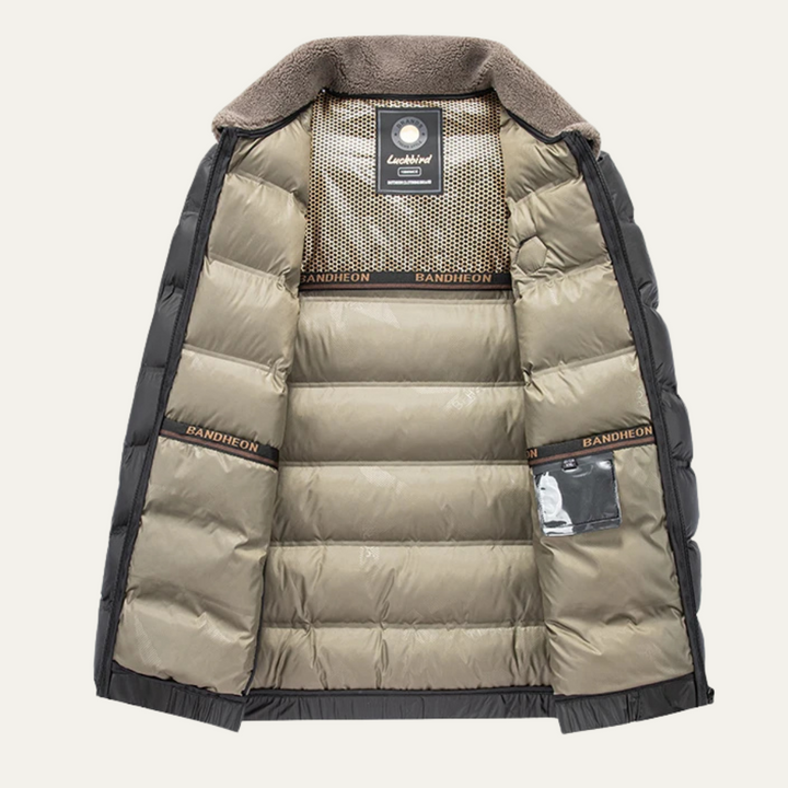 Mens Quilted Padded Jacket Warm Insulated Winter