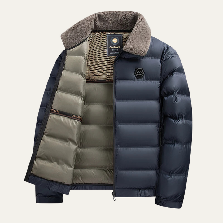 Mens Quilted Padded Jacket Warm Insulated Winter