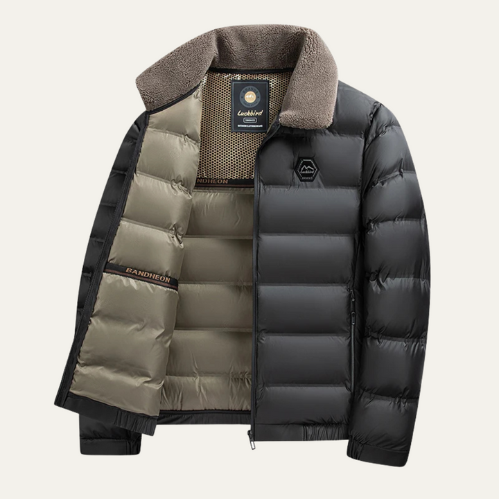 Mens Quilted Padded Jacket Warm Insulated Winter
