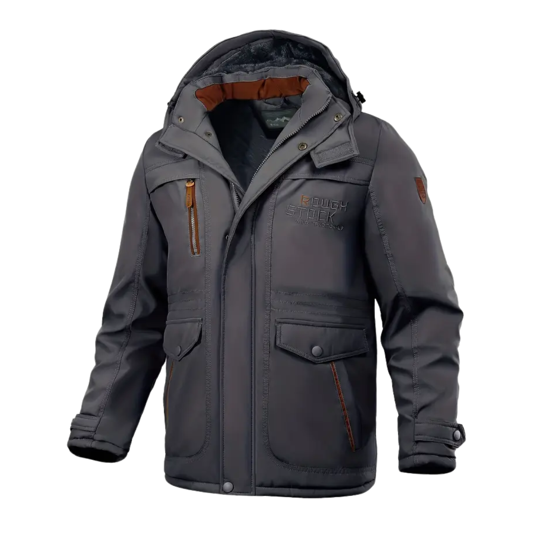 Mens Winter Jacket Plush Lined Hooded Regular Fit