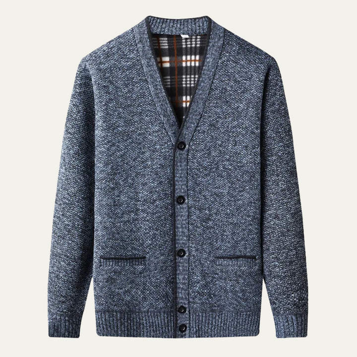 Mens Classic Knit Cardigan Soft Button Front - BritishMode