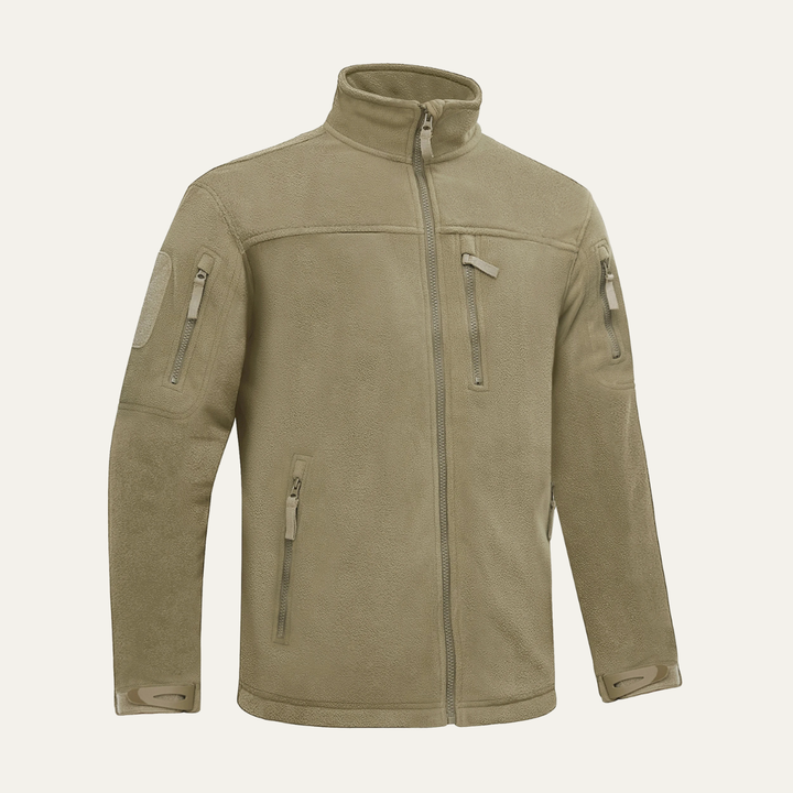 Mens Tactical Fleece Jacket Warm with Zipper Pockets