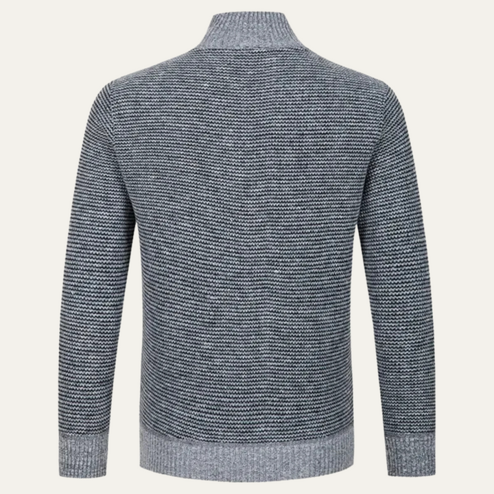Mens Quilted Knit Padded Cardigan Zip-Up