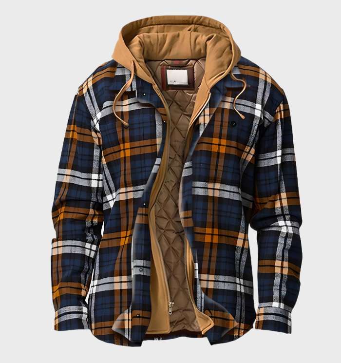 Mens Overshirt Lined with Detachable Hood Relaxed Fit - BritishMode