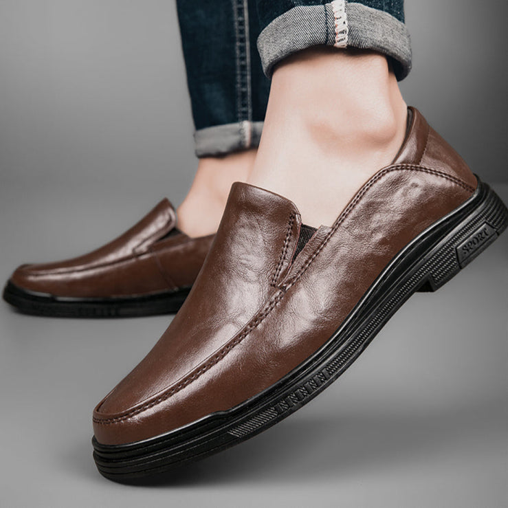 Mens Loafers Genuine Leather Slip-On