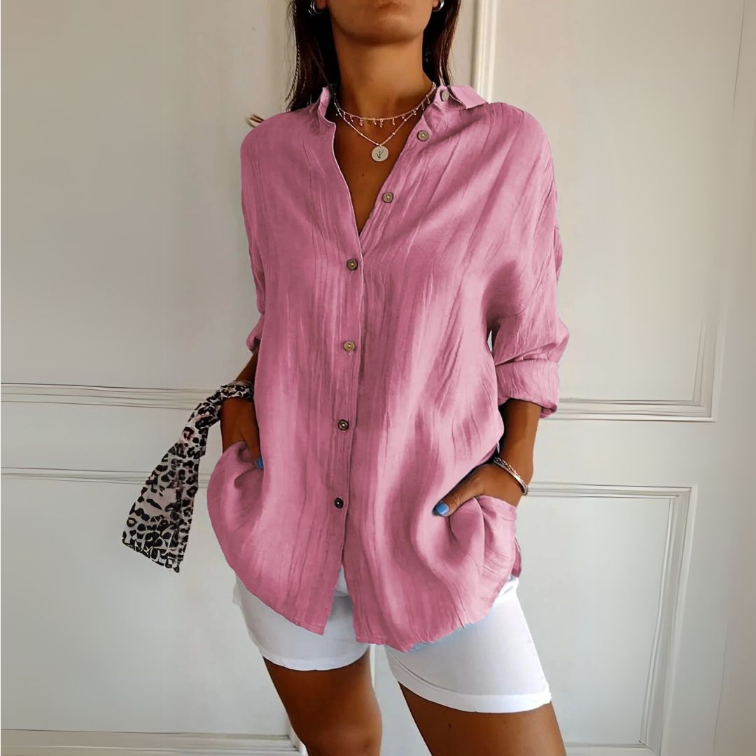 Womens Button-Up Shirt Classic Fit