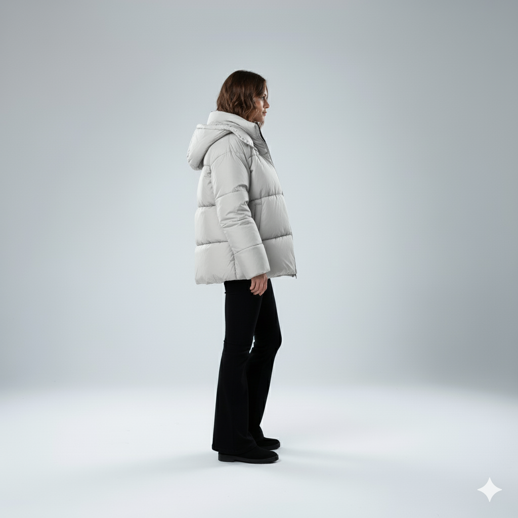 Womens Quilted Padded Jacket Oversized Hooded Winter Coat