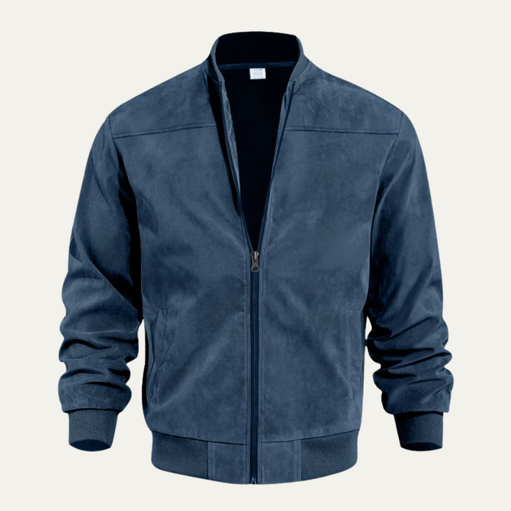 Mens Bomber Jacket Suede Look Relaxed Fit