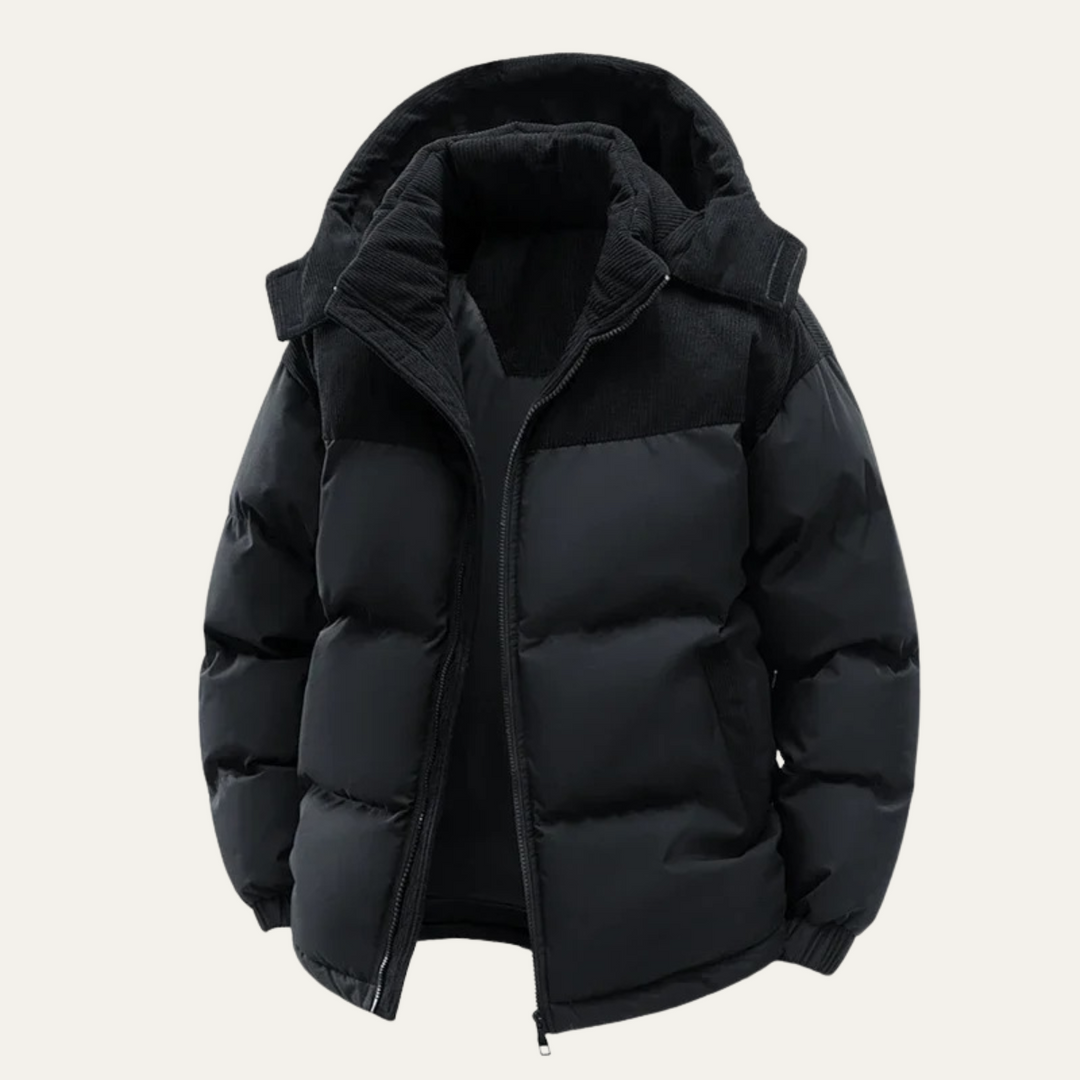 Mens Quilted Puffer Jacket Insulated Warm Winter