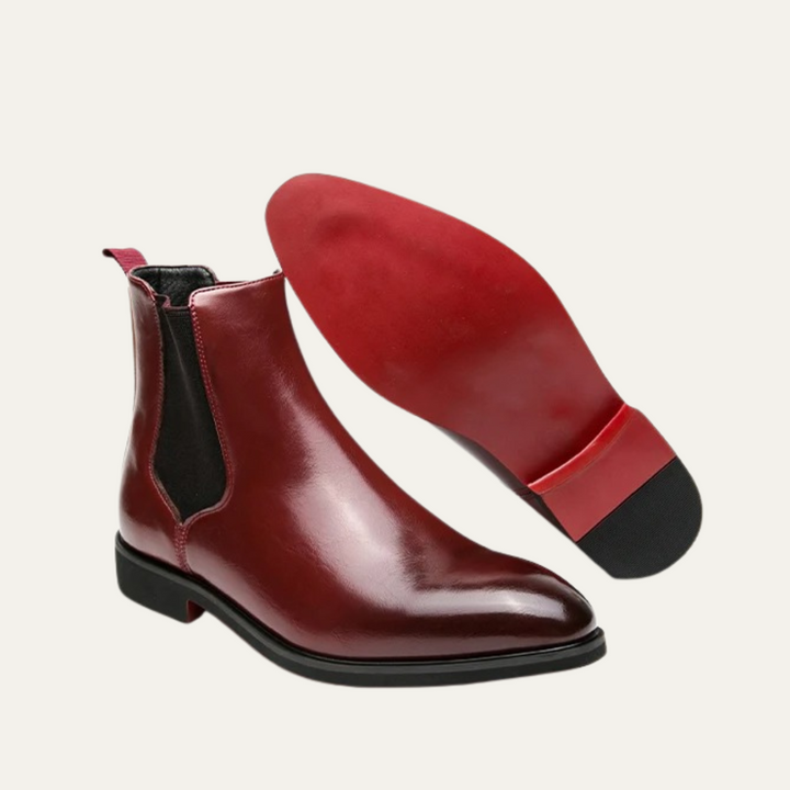 Mens Ankle Boots Leather Slip-On Classic