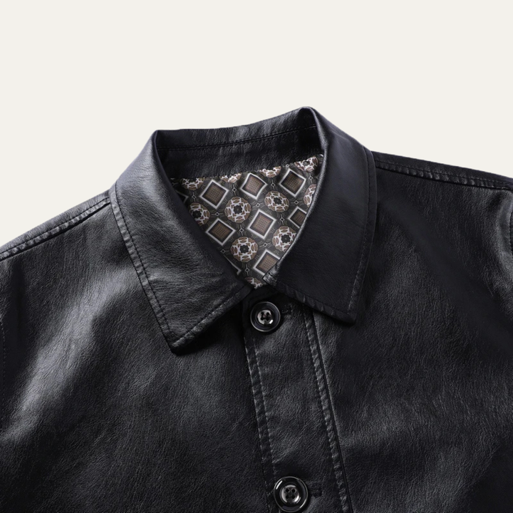 Mens Faux Leather Jacket Smart Casual Fit