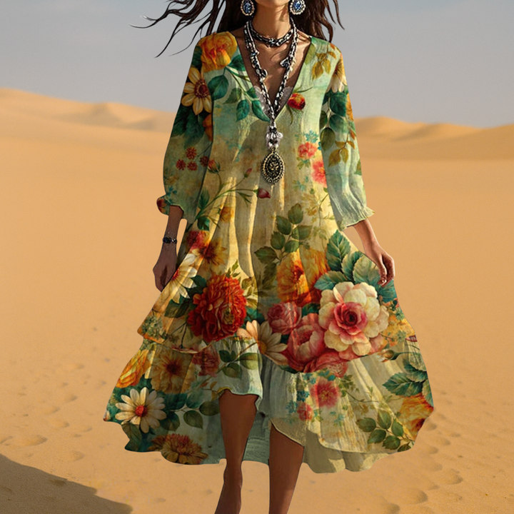 Womens Summer Dress with Petal Detail Breezy Fit