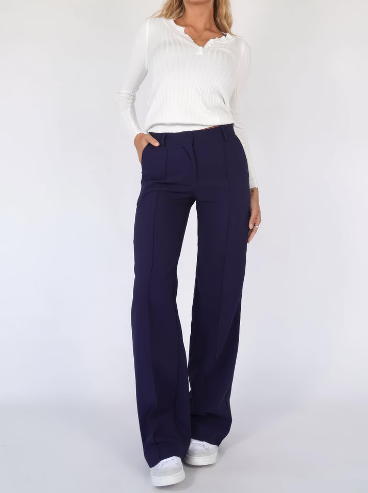 Womens High-Waisted Trousers Loose Fit