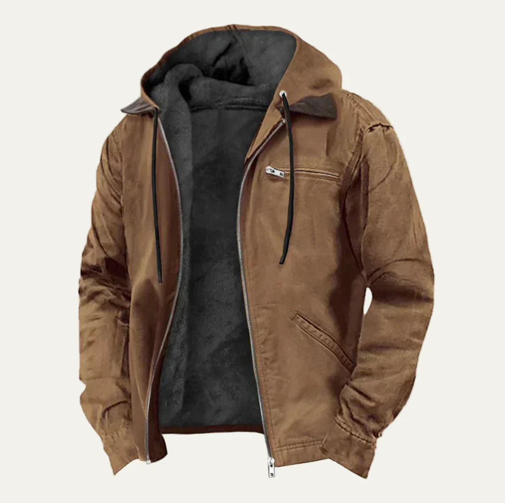 Mens Canvas Work Jacket Sherpa Lined Rugged Fit