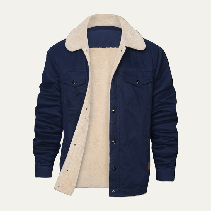 Mens Utility Jacket Fleece Lined Button Front - BritishMode