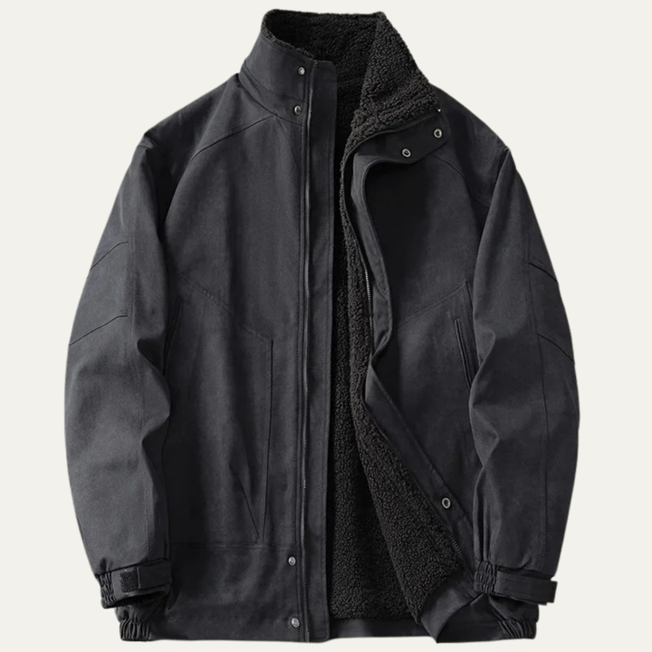 Mens Suede Jacket with Fleece Lining Vintage Style - BritishMode
