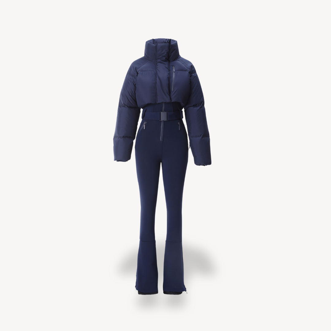 Womens Puffer Jacket with Belted Waist Slim Fit - BritishMode