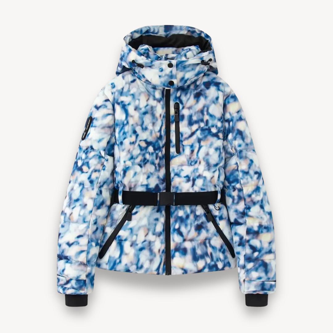Womens Down Puffer Jacket with Belted Waist