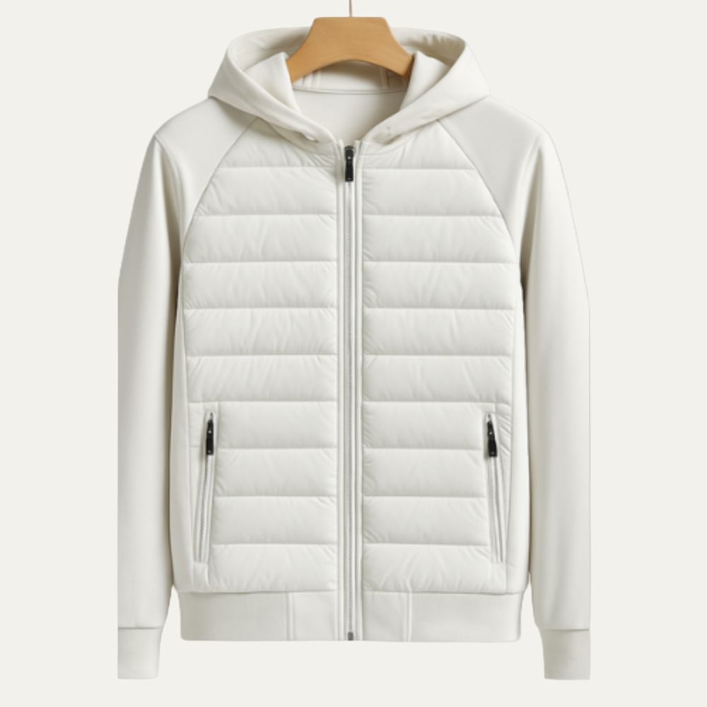 Mens Quilted Hybrid Jacket with Hood