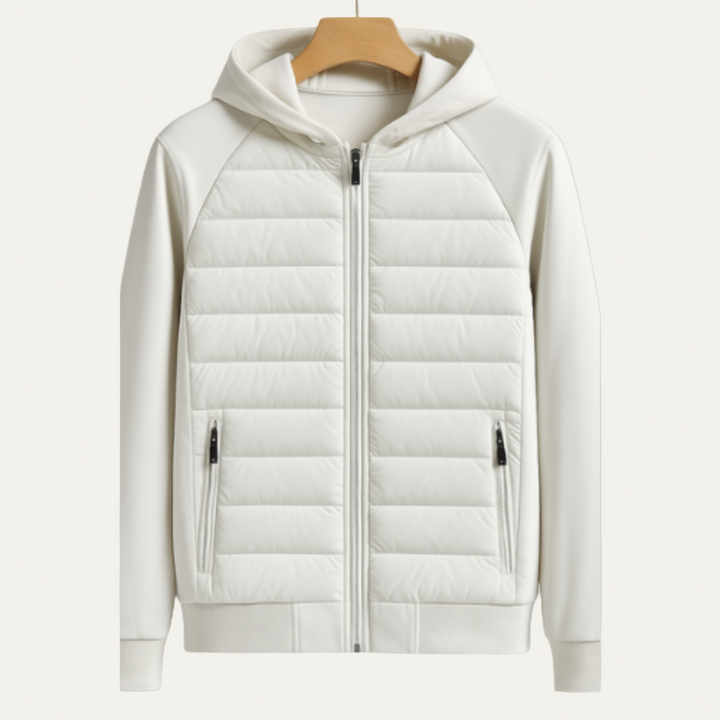 Mens Quilted Hybrid Jacket with Hood