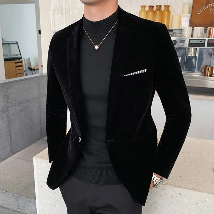 Mens Tuxedo Jacket Velvet Tailored Fit - BritishMode