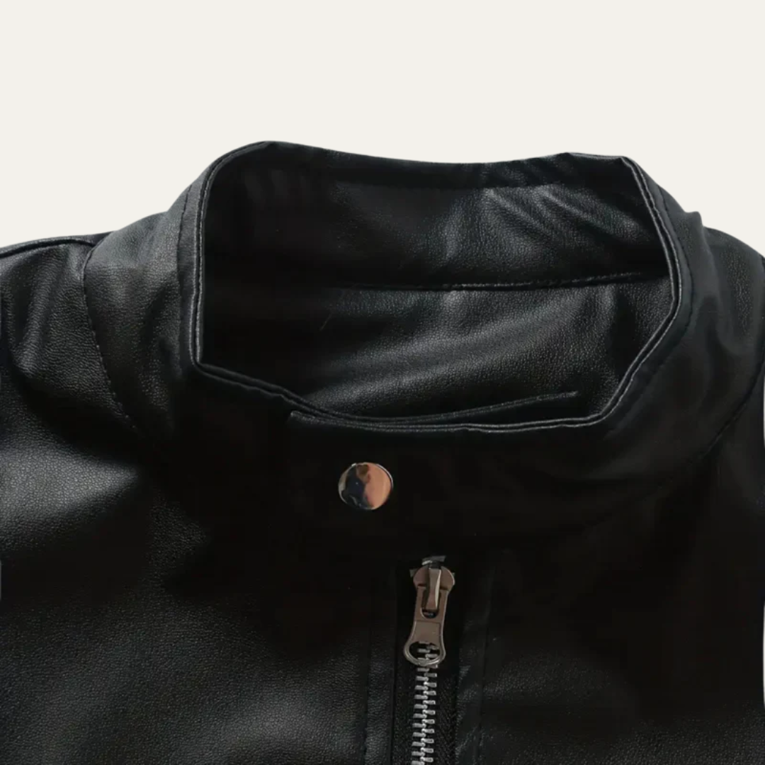 Mens Leather Motorcycle Jacket Fitted Style