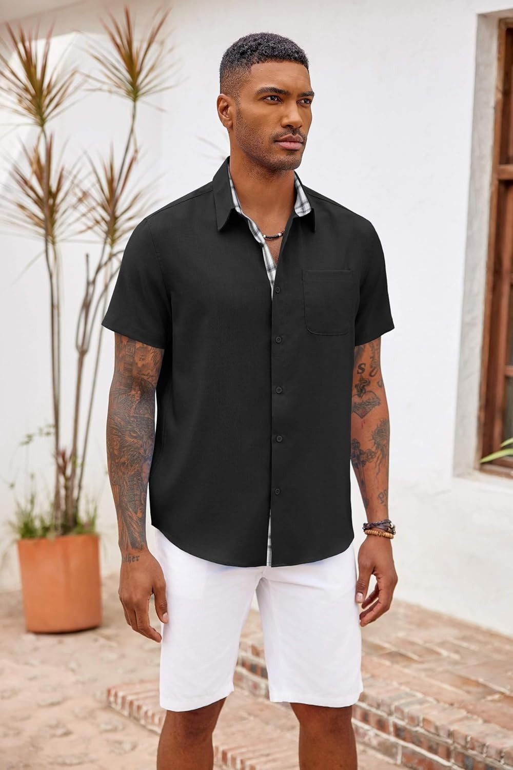 Mens Casual Beach Shirt Relaxed Fit