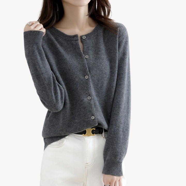 Womens Knit Cardigan with Button Front - BritishMode